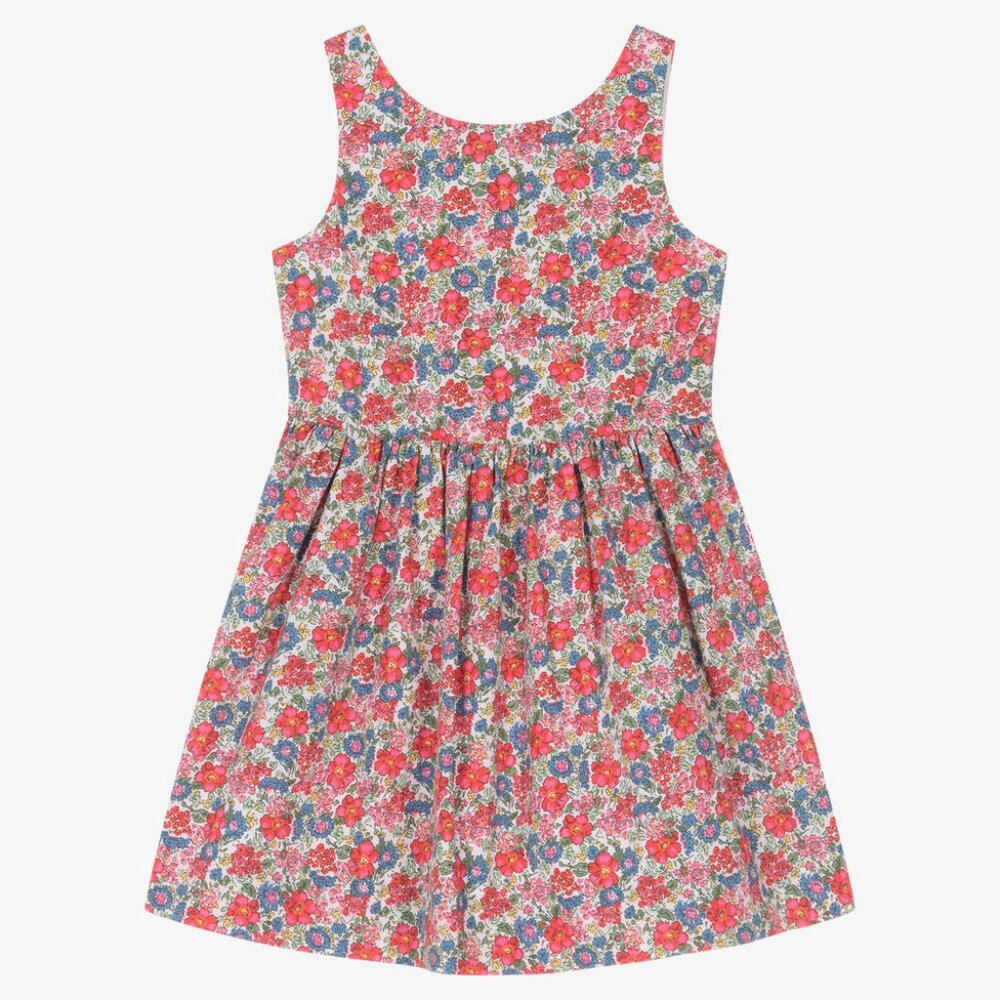 Ralph Lauren Girls Red & Blue Floral Cotton Dress (size 6x)